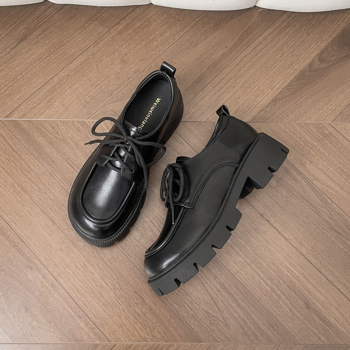 Damen Komfortable Elegante Schnürschuhe mit robuster Plateau-Sohle