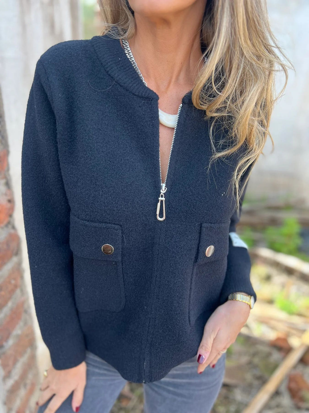 Damen Fleecejacke mit praktischen Taschen und Reißverschluss R&B