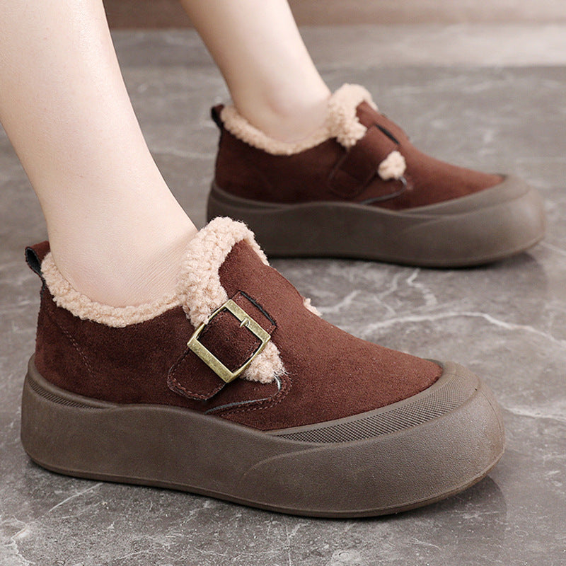 Damen Flauschige Slipper mit praktischer Schnalle R&B