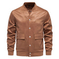 Herren leichter Kunstleder-Jacke mit praktischen Taschen