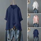 Damen Hemdbluse mit Rüschendetails und lockerer Passform R&B