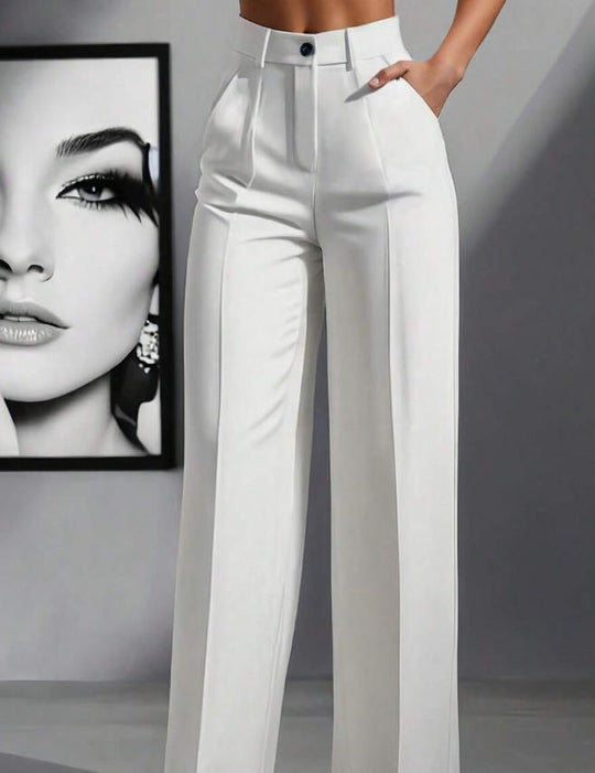 Damen elegante weite Bundfaltenhose R&B