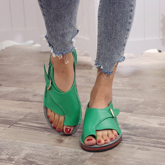 Damen Komfortable Zehensteg-Sandalen mit verstellbarem Riemen und anatomischem Fußbett R&B