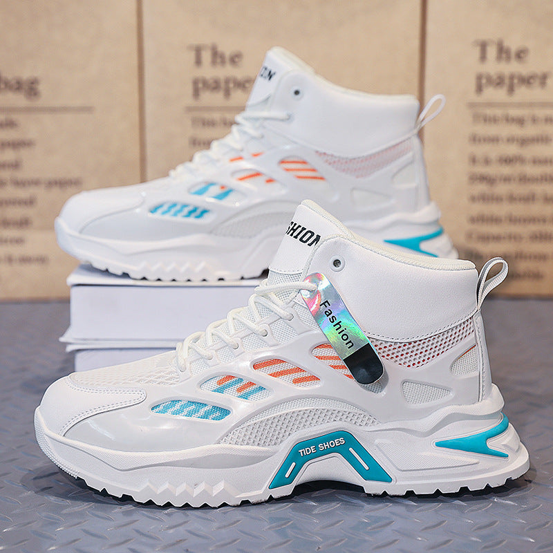 Damen Modische High-Top Sneakers mit atmungsaktiver Mesh-Oberfläche und rutschfester Sohle R&B
