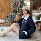 Damen gepolsterte Winterjacke mit kuscheligem Kragen und praktischen Taschen