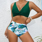 Damen Hochtailliertes Bikini-Set mit floralem Muster R&B