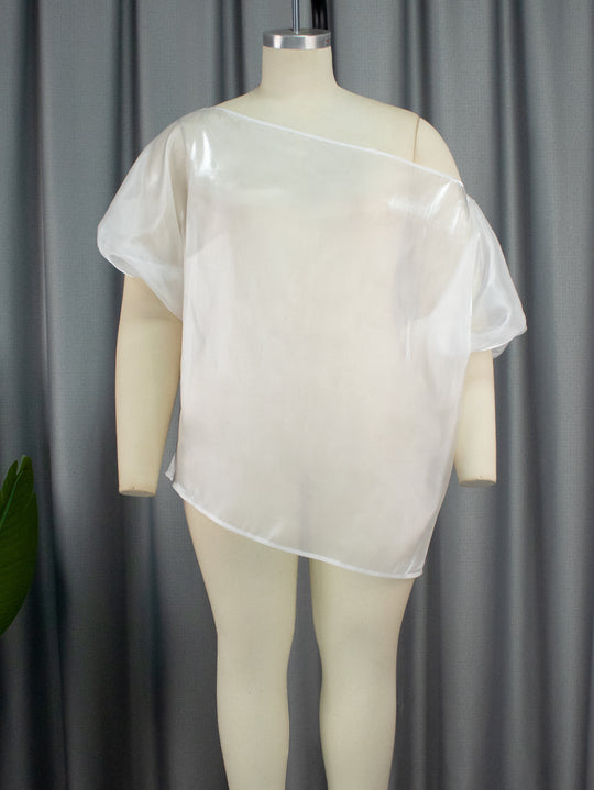 Damen Transparente Chiffon-Bluse R&B