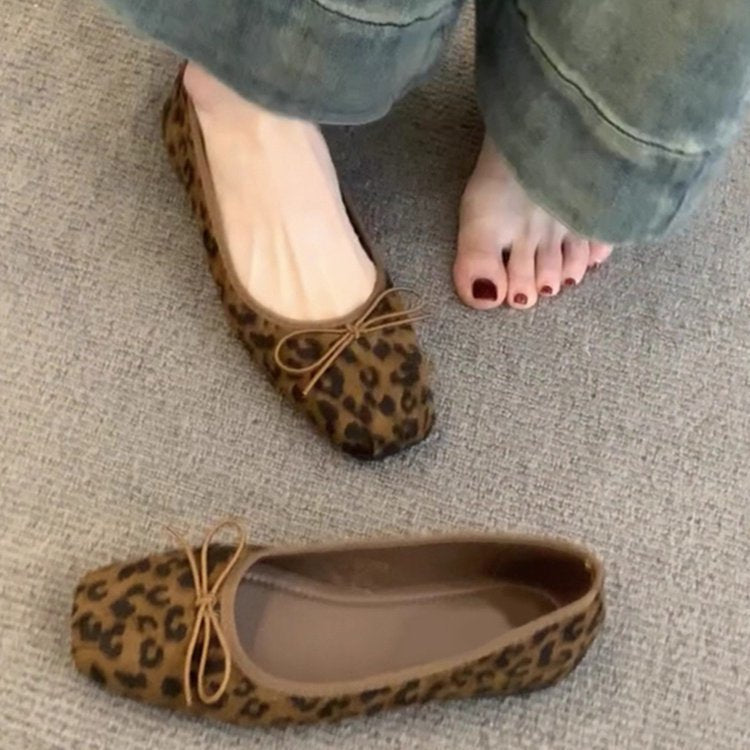 Damen Komfortable Ballerinas mit trendigem Leopardenmuster R&B