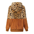 Damen Modischer Fleece-Hoodie mit tierischem Muster und Kontrastdetails R&B