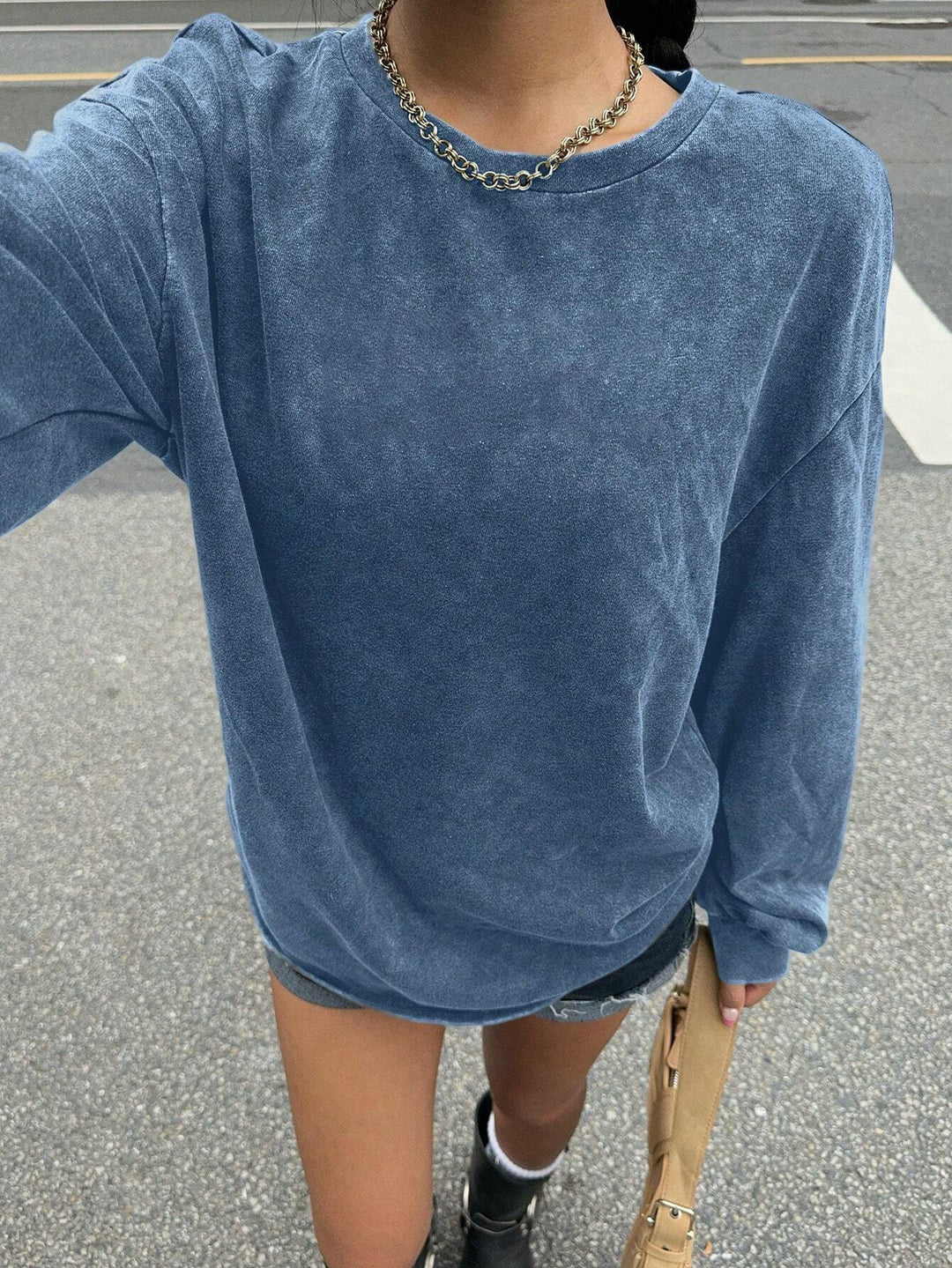 Damen lässiges Sweatshirt mit oversized Schnitt und weichem Material R&B