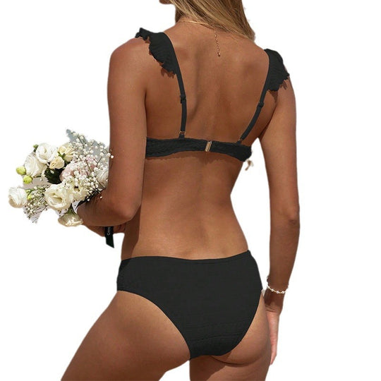 Damen Push-Up Bikini mit verstellbaren Riemen und Rüschendetails R&B