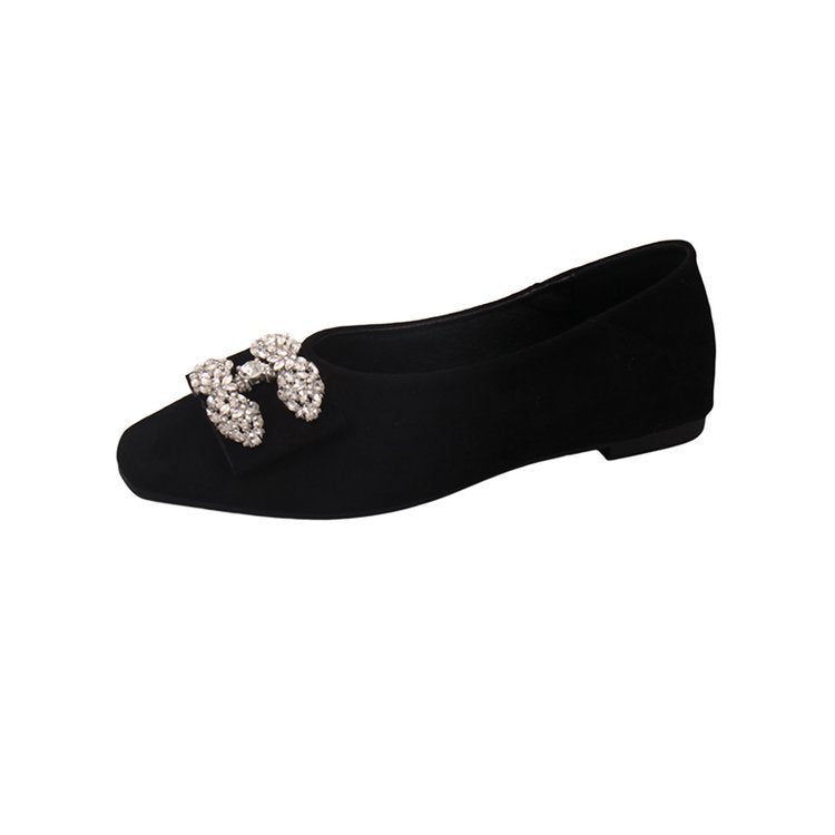 Damen elegante Ballerinas mit funkelnden Strass-Applikationen R&B