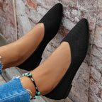 Damen Ballerinas mit kreativem Hahnentrittmuster und flexiblem Fußbett R&B