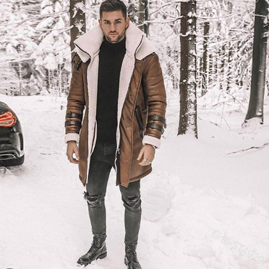 Herren Fliegerjacke mit luxuriösem Kunstfellfutter und modernen Akzenten R&B