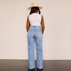 Damen Hochtaillierte Bootcut Jeans mit angesagtem Destroyed-Effekt R&B