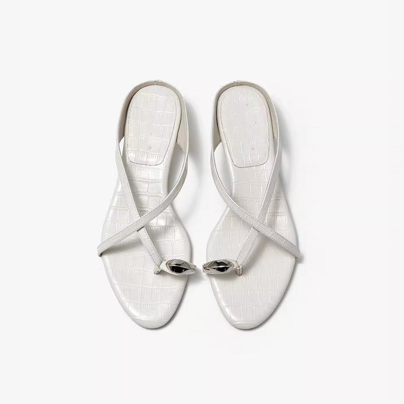 Damen Elegante Riemensandalen mit modischem Kettenakzent R&B