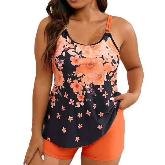 Damen Sportlicher Tankini-Badeanzug mit floralem Design und modischem Schnitt R&B