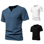 Herren Kurzarm T-Shirt mit modernem V-Ausschnitt und atmungsaktiver Struktur