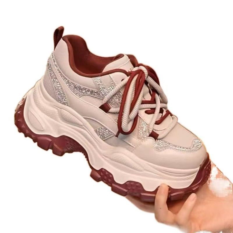 Damen Sportliche Sneakers mit auffälliger Dämpfung und glitzernden Akzenten