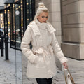 Damen warme Winterjacke mit praktischer Kapuze