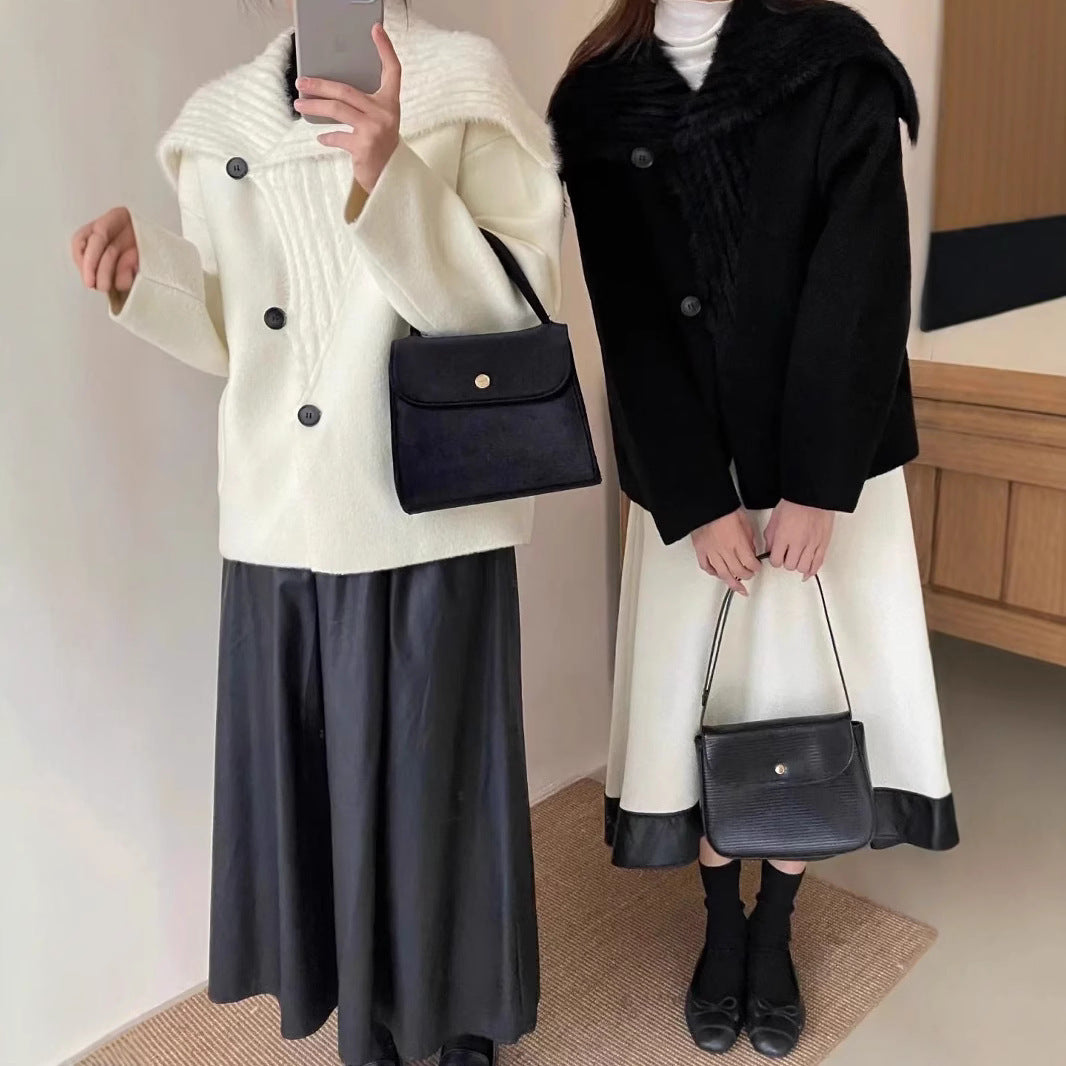 Damen Kuschelige Fleecejacke mit breitem Kragen R&B