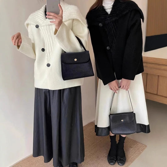 Damen Kuschelige Fleecejacke mit breitem Kragen R&B