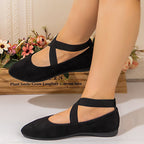 Damen Ballerinas mit elegantem Kreuzriemen-Design und bequemer Sohle R&B