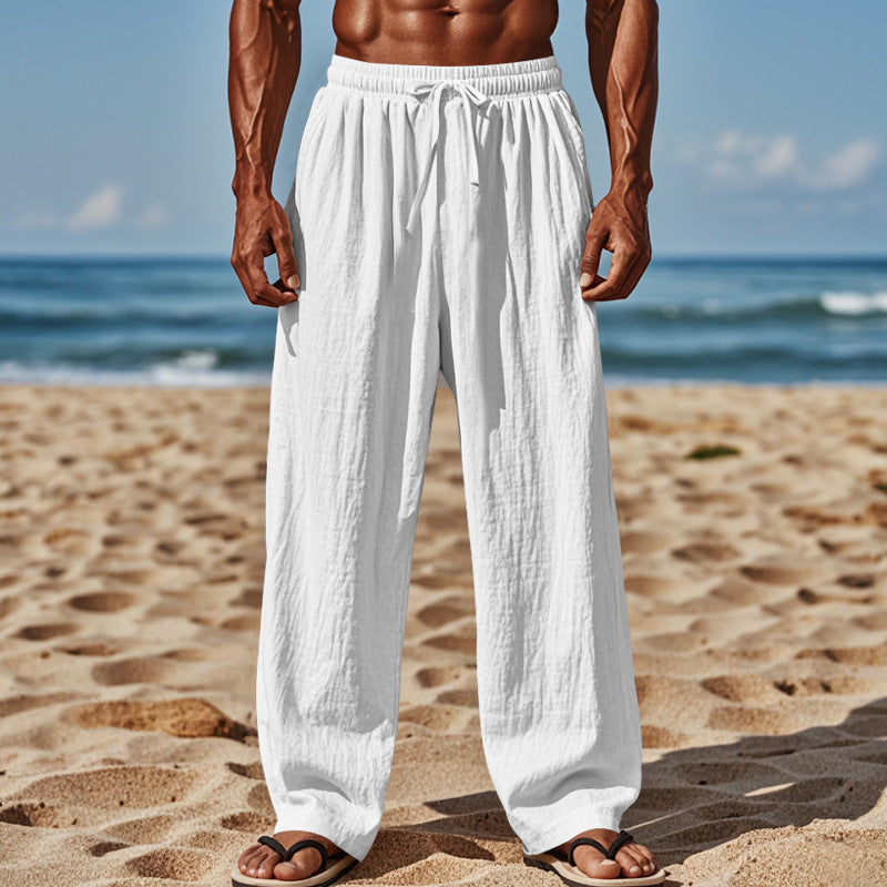 Herren lässige Strandhose mit elastischem Bund und seitlichen Eingrifftaschen R&B