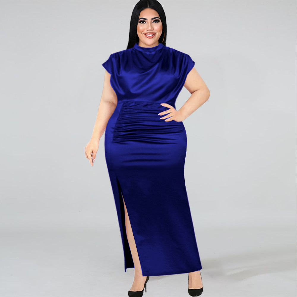 Damen Maxikleid mit elegantem V-Ausschnitt und schickem Schlitz R&B
