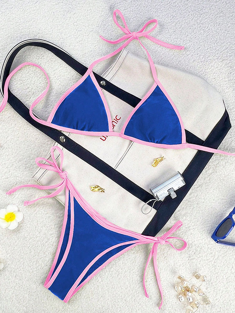 Damen Triangel-Bikini mit verspielten Schleifen R&B