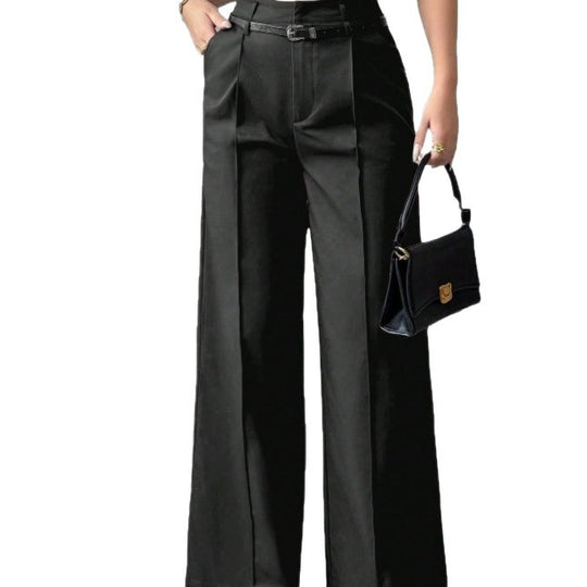 Damen elegante weite Hose mit Bindegürtel R&B