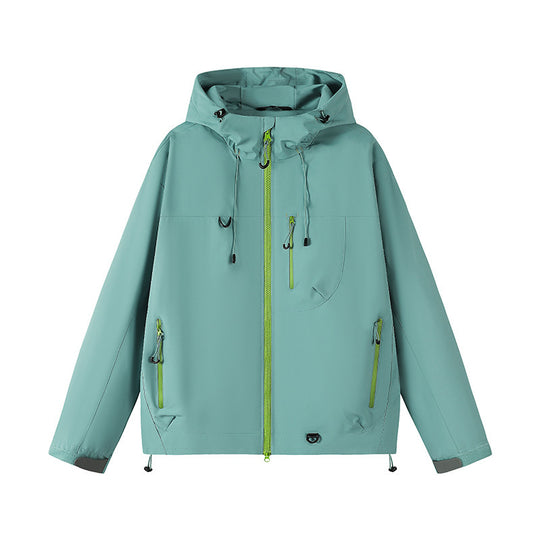 Herren technische Outdoor-Jacke mit verstellbarem Kapuzendesign und zahlreichen Reißverschlusstaschen R&B