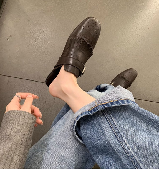 Damen Mokassins mit eleganter Fransenverzierung und modernem Design R&B