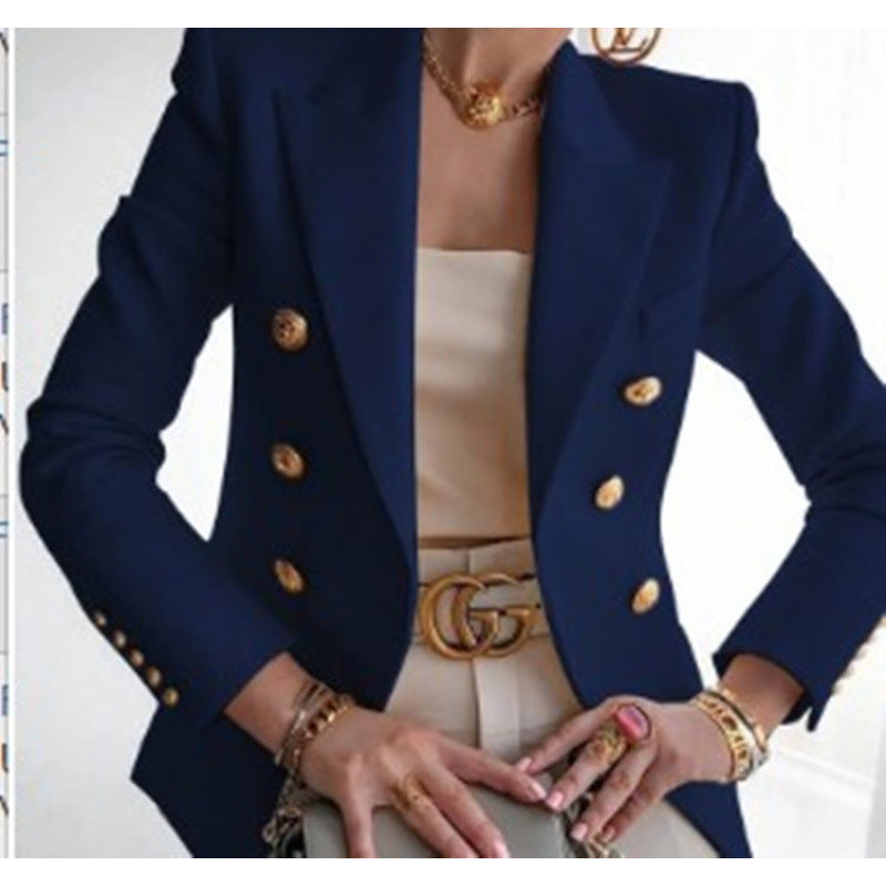 Damen Edler Blazer mit Goldknopf-Detail und klassischem Schnitt R&B