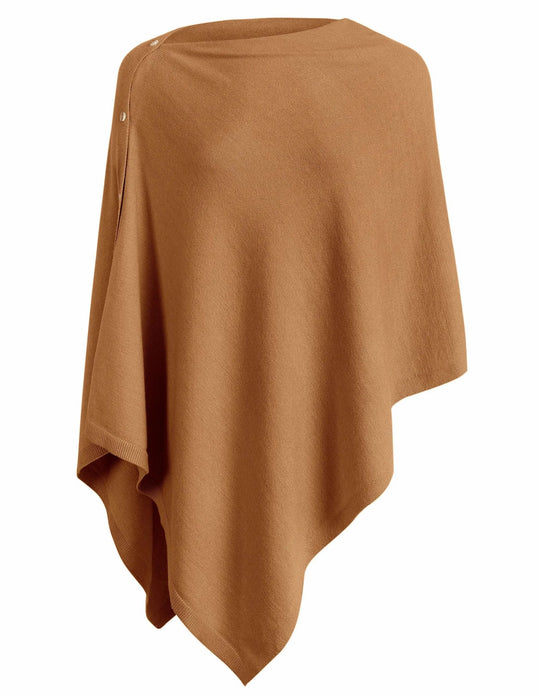 Damen vielseitiger Poncho aus hochwertiger Materialmischung R&B
