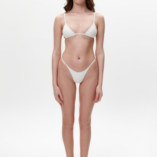 Damen Triangel-Bikini mit ultra-hohem Beinausschnitt und feiner Raffung R&B