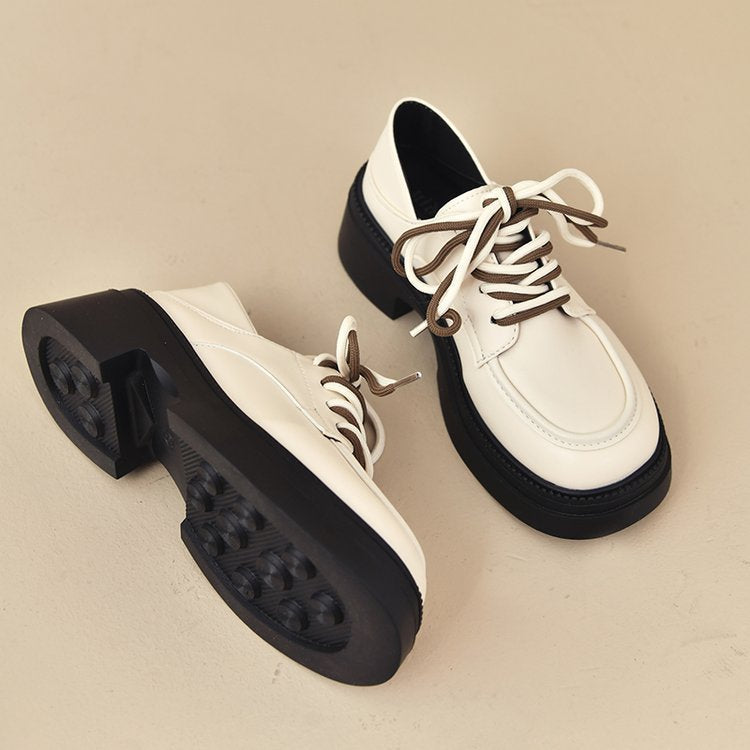 Damen modische Schnürschuhe mit robustem Sohlenprofil und hochwertiger Lederoberfläche R&B