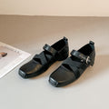 Damen Komfortable Ballerinas mit elastischen Kreuzriemen