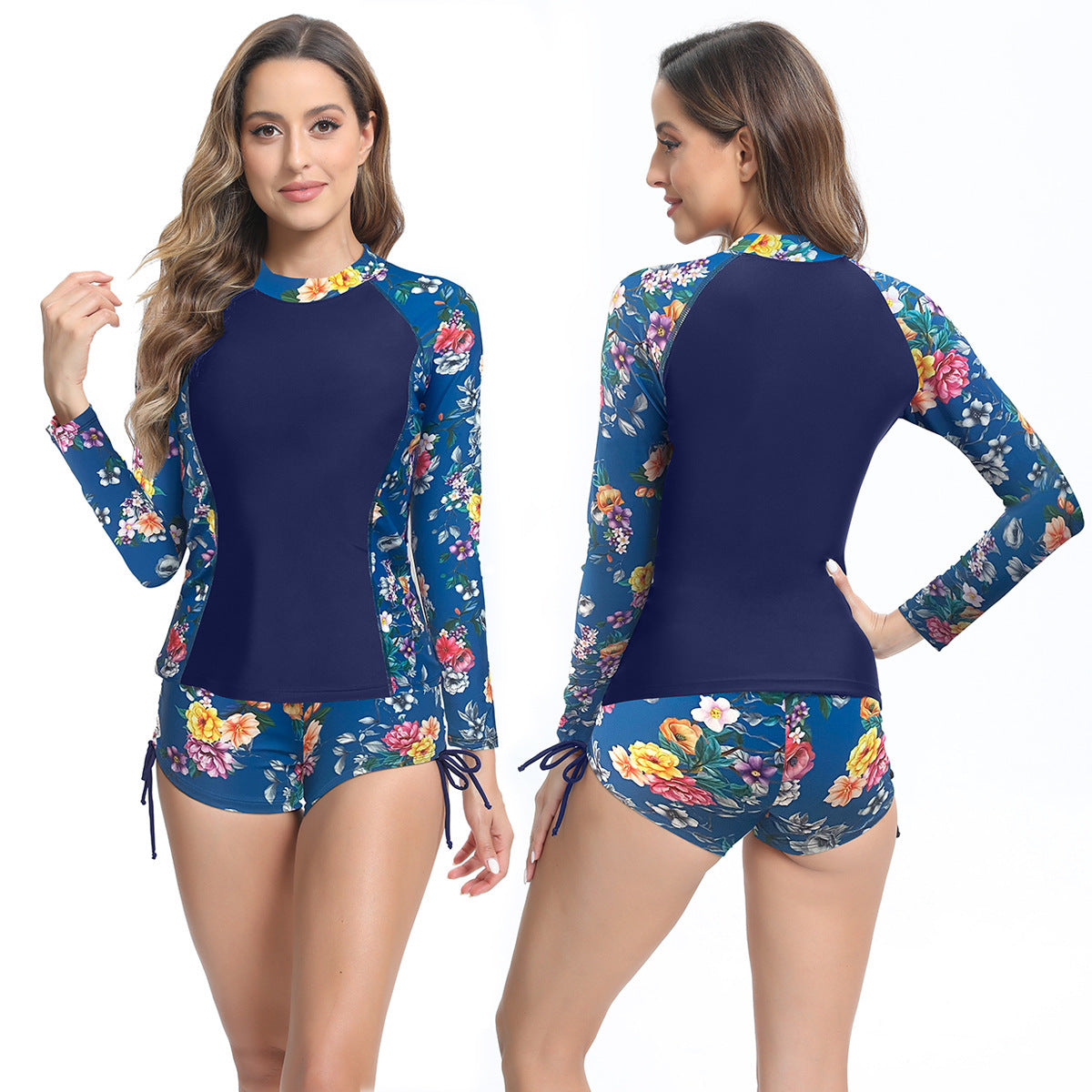 Damen Hochleistungs-Surfuanzug mit floralem Design R&B