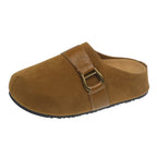 Damen Clogs aus hochwertigem Wildleder mit modischem Schnallenverschluss R&B