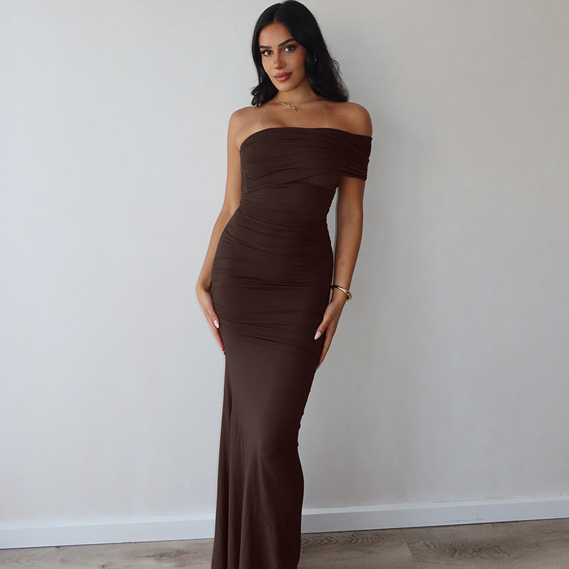 Damen Elegantes Maxikleid mit raffinierter Drapierung R&B