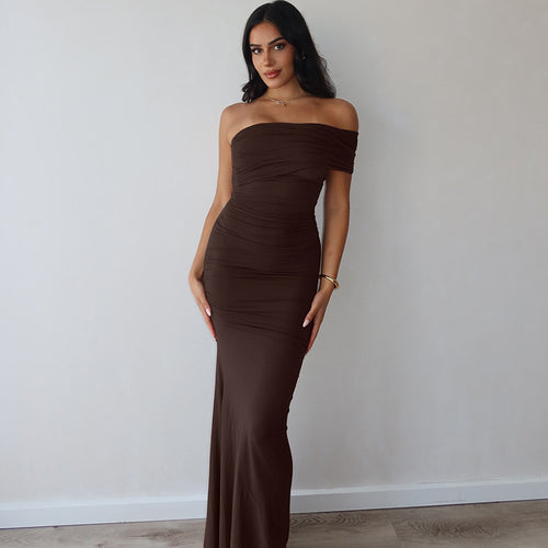 Damen Elegantes Maxikleid mit raffinierter Drapierung R&B