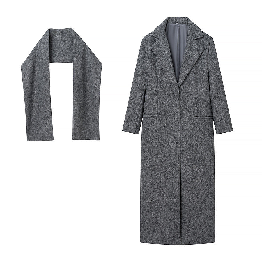 Damen eleganter Wintermantel mit hochschließendem Kragen und praktischen Taschen R&B