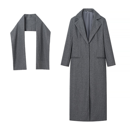 Damen eleganter Wintermantel mit hochschließendem Kragen und praktischen Taschen R&B