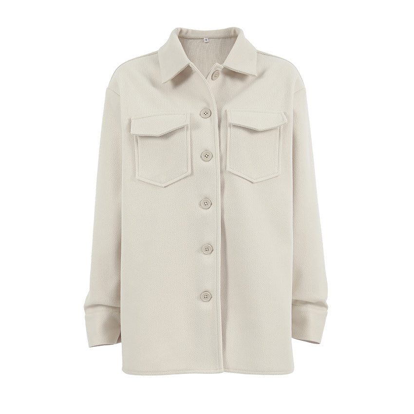 Damen Oversized Hemdblousenjacke mit praktischen Taschen und modernem Schnitt R&B