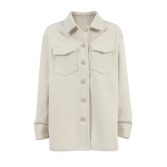 Damen Oversized Hemdblousenjacke mit praktischen Taschen und modernem Schnitt R&B
