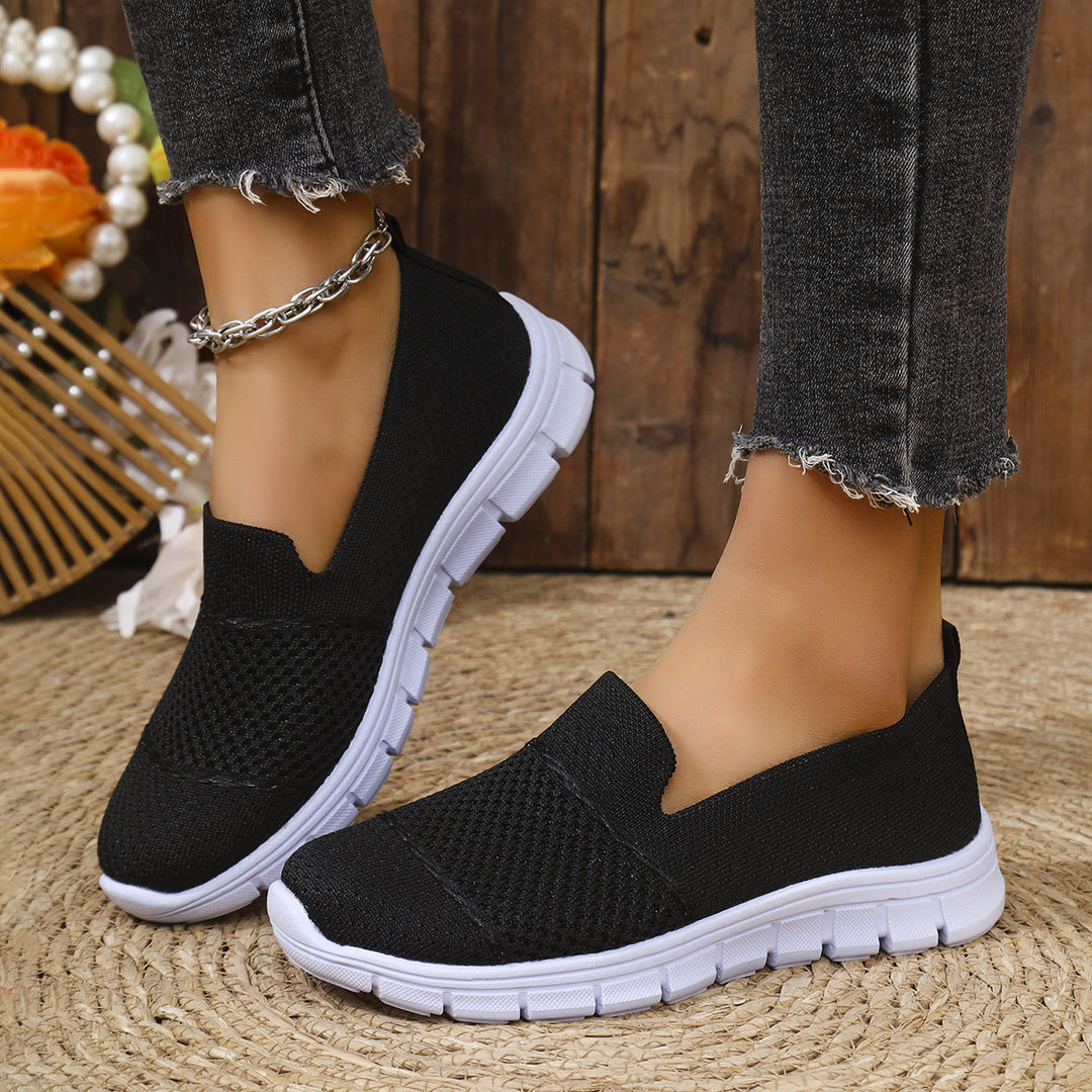 Damen Slip-On Sneakers mit atmungsaktivem Netzmaterial R&B