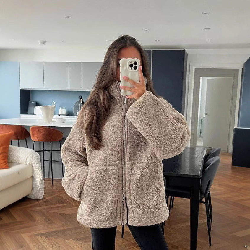 R&B | Damen Oversized Fleecejacke – Weich, Warm & Lässig