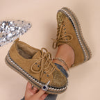 Damen komfortable Sneakers mit Glitzerdetails und kuscheligem Innenfutter R&B