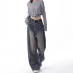 Damen Oversized Jeans mit lässigem Schnitt und hoher Taille R&B